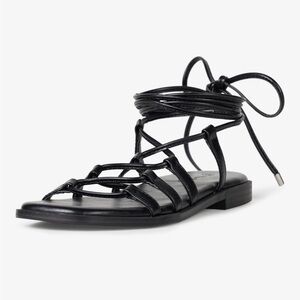 NWT Black Lace-Up Strappy Women's Gladiator Sandals